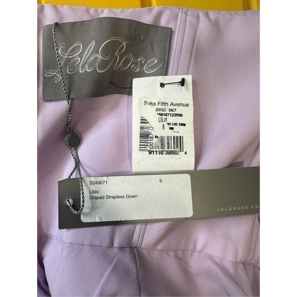 NWT Lela Rose Draped Satin-Crepe Strapless Gown Size 6 $2490 - Picture 11 of 12